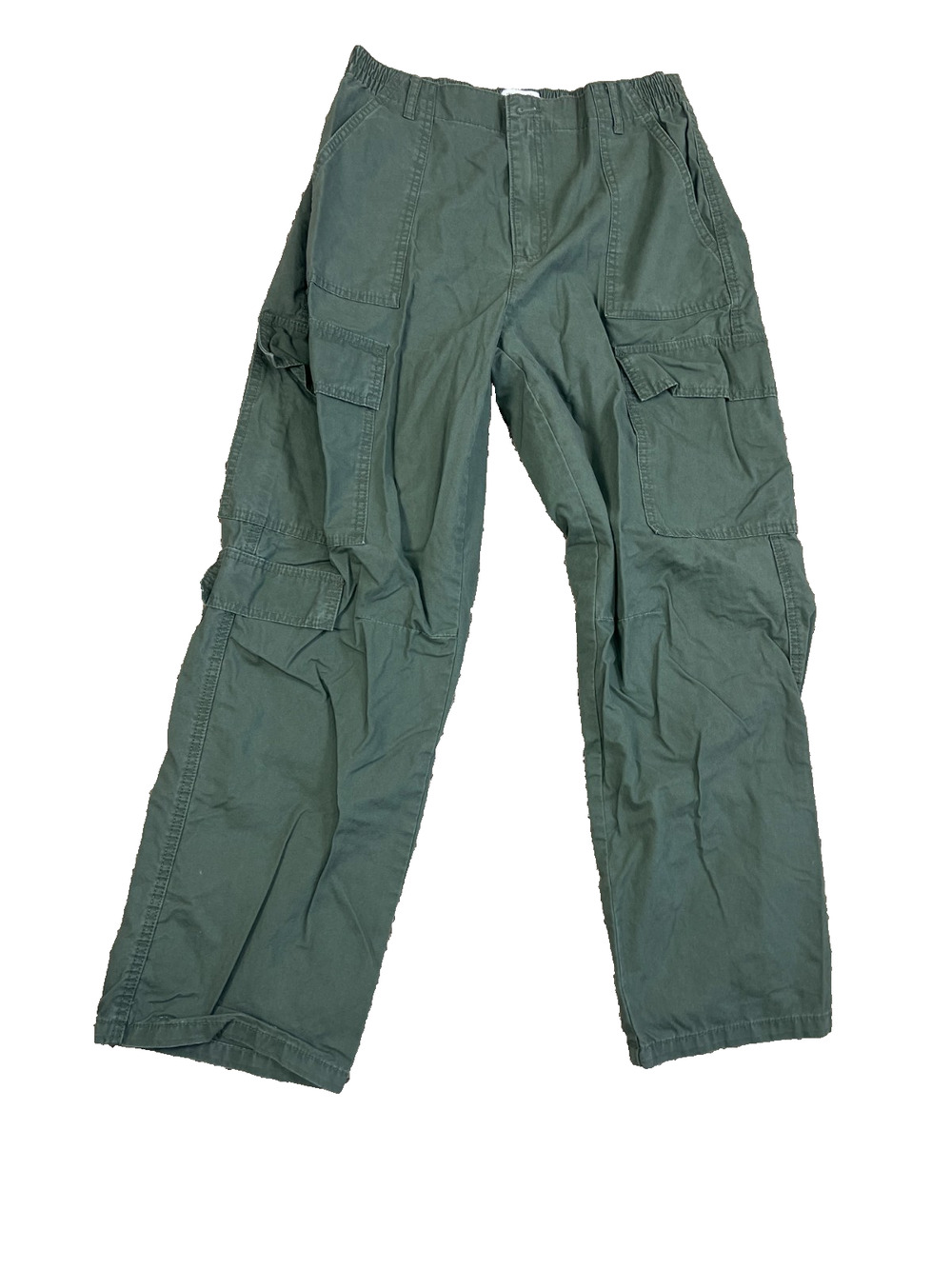 Vanilla Star Cargo Pants Youth Large Olive Green Utility Straight Leg Y2K Cotton
